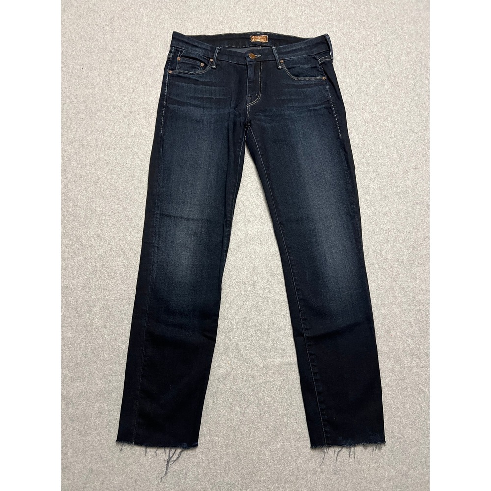 MOTHER Straight Leg Jeans in Dark Blue Wash